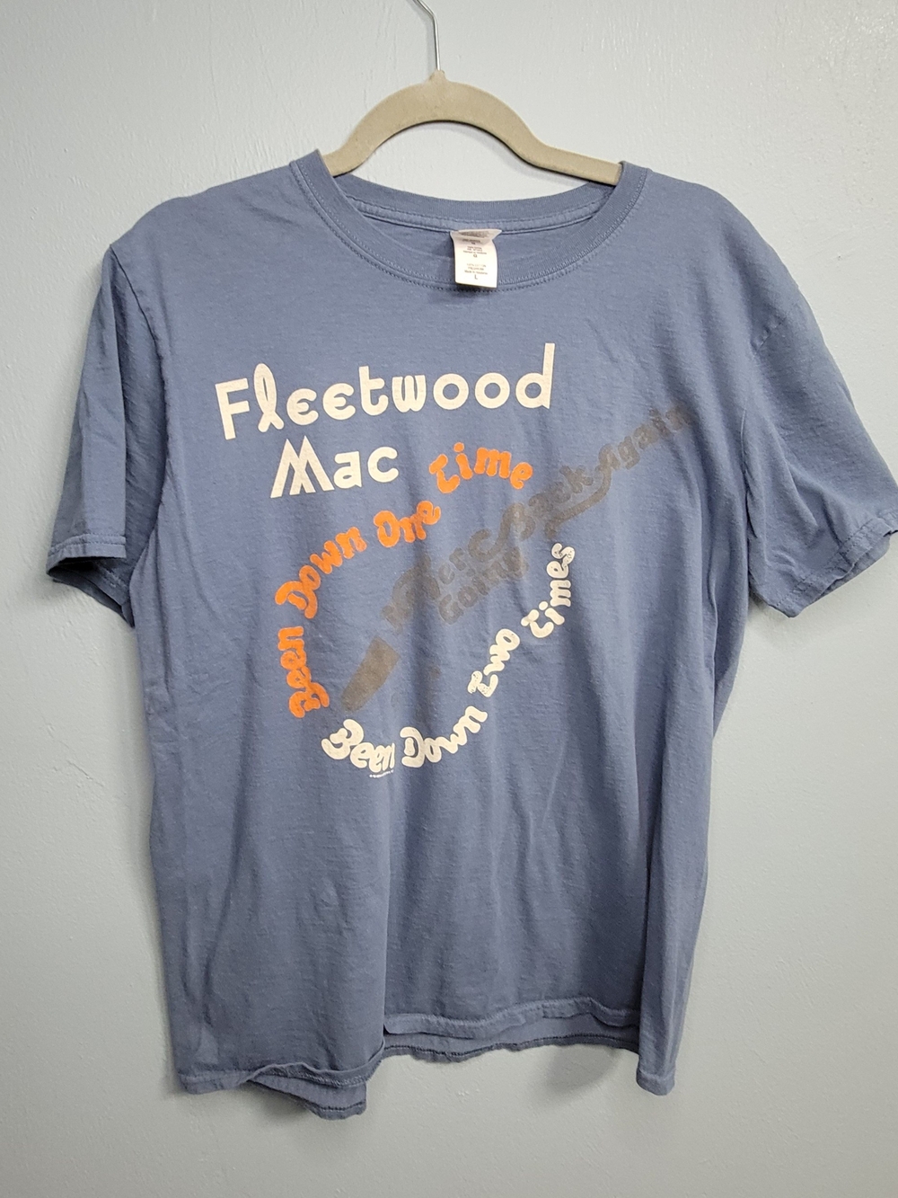 Rare Fleetwood Mac Never Going Back Again Lyrical Guitar Shirt  Large